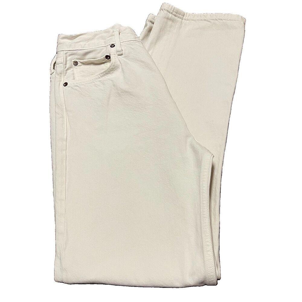 Agolde 90s Pinch Waist Jeans Size 28 Organic Cotton Button Fly White High Rise